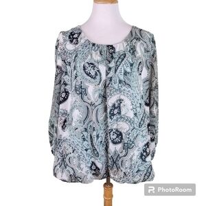 NWT Blouseology Leaf Paisley Print Top